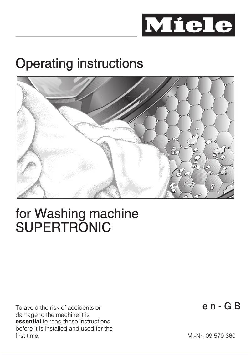 Page n°1 - Manuel utilisateur Miele W 5000 Supertronic