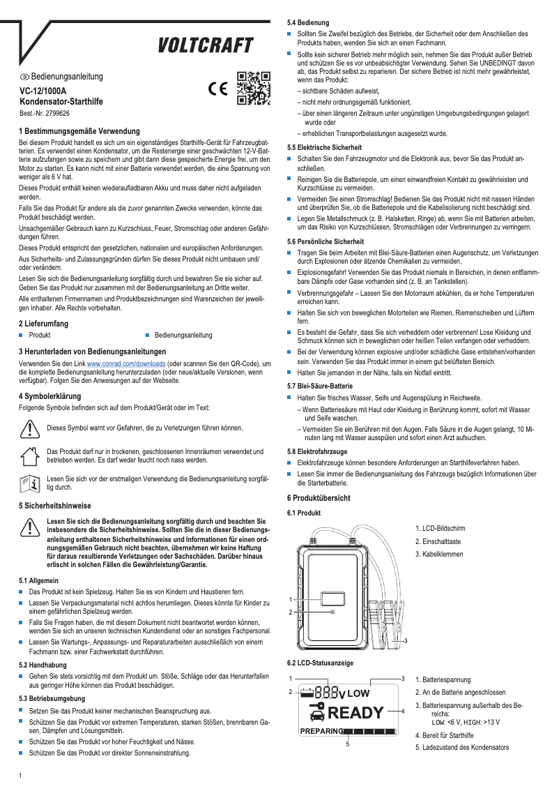 Image de la première page du manuel de l'appareil VC-12/1000A