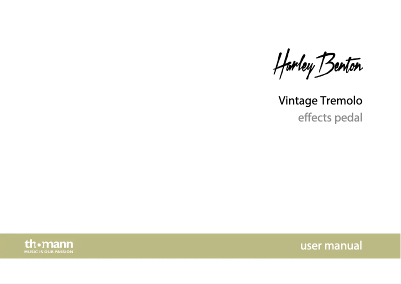 Image de la première page du manuel de l'appareil Vintage Tremolo
