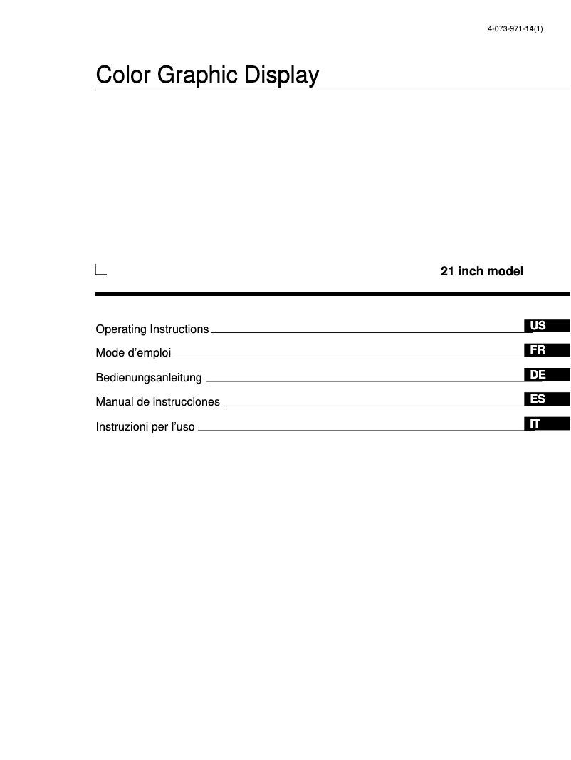 Image de la première page du manuel de l'appareil GDM-5402