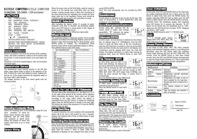 Image de la première page du manuel de l'appareil SD-560