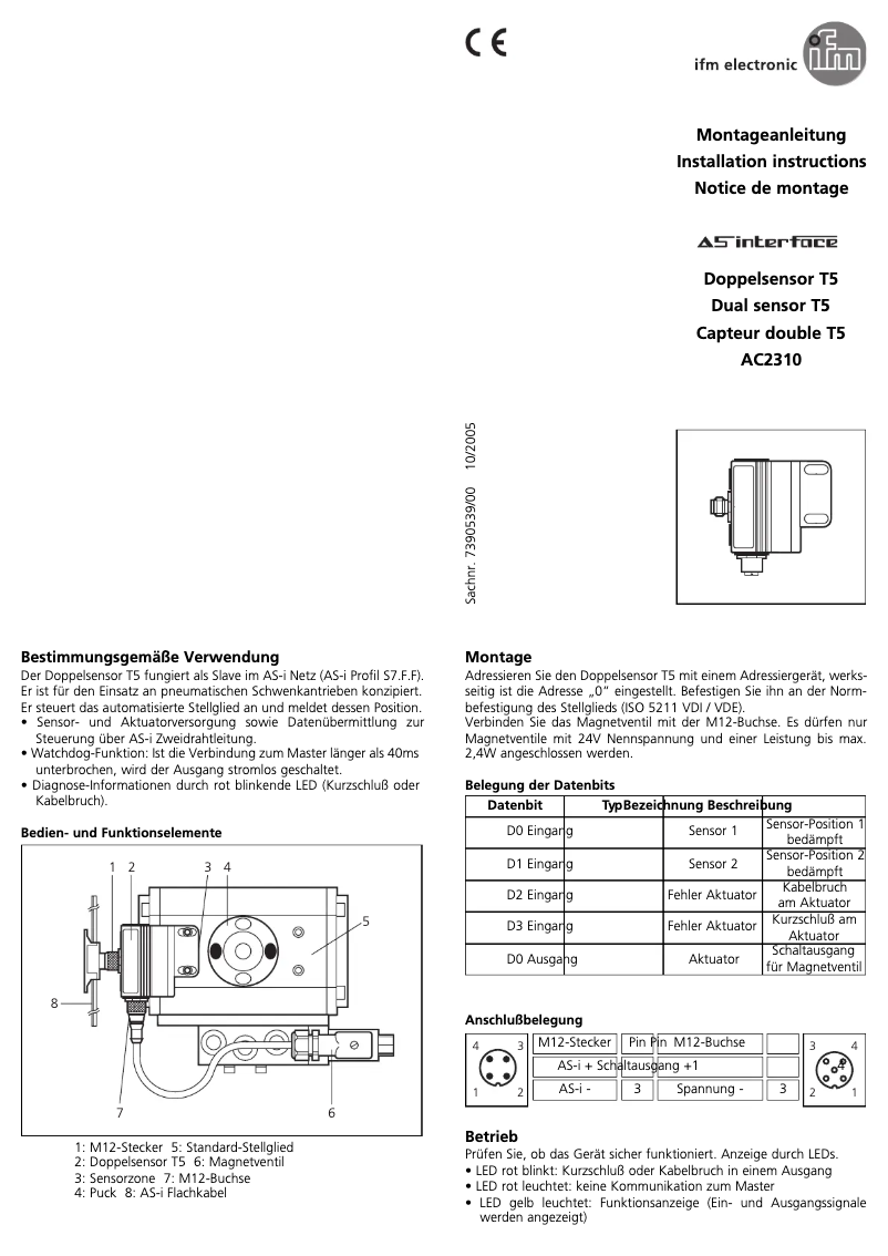 Page 1 de la notice Manuel utilisateur IFM AC2310