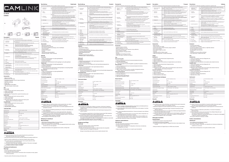 Page 1 de la notice Manuel utilisateur CamLink CL-AC20