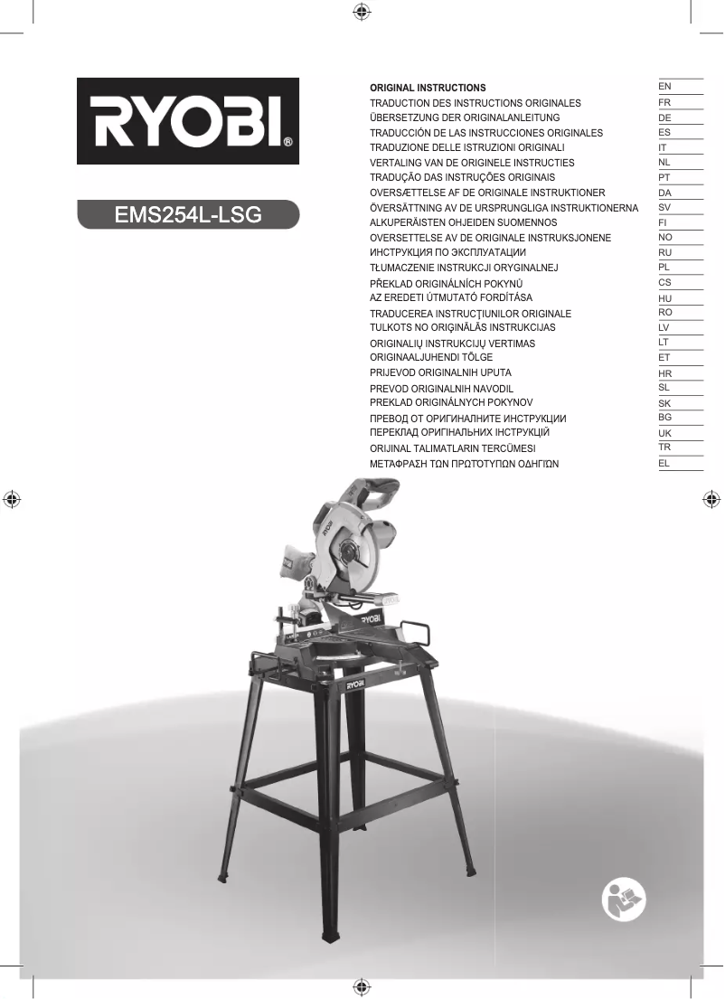 Page n°1 - Manuel utilisateur RYOBI EMS254L