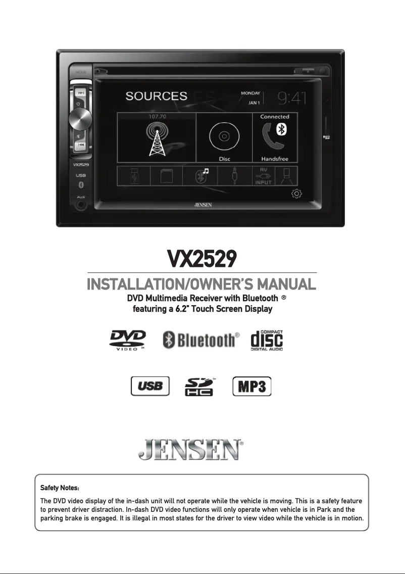 Page n°1 - Manuel utilisateur Jensen VX2529