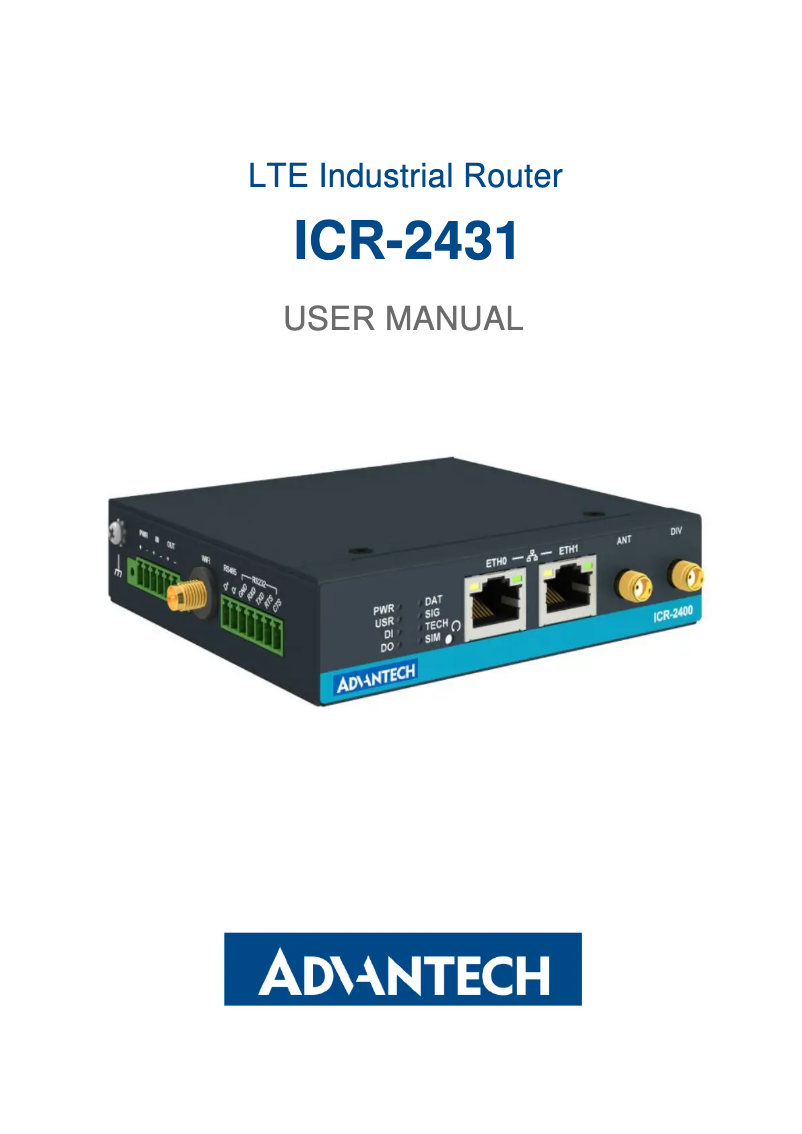 Page n°1 - Manuel utilisateur Advantech ICR-2431W