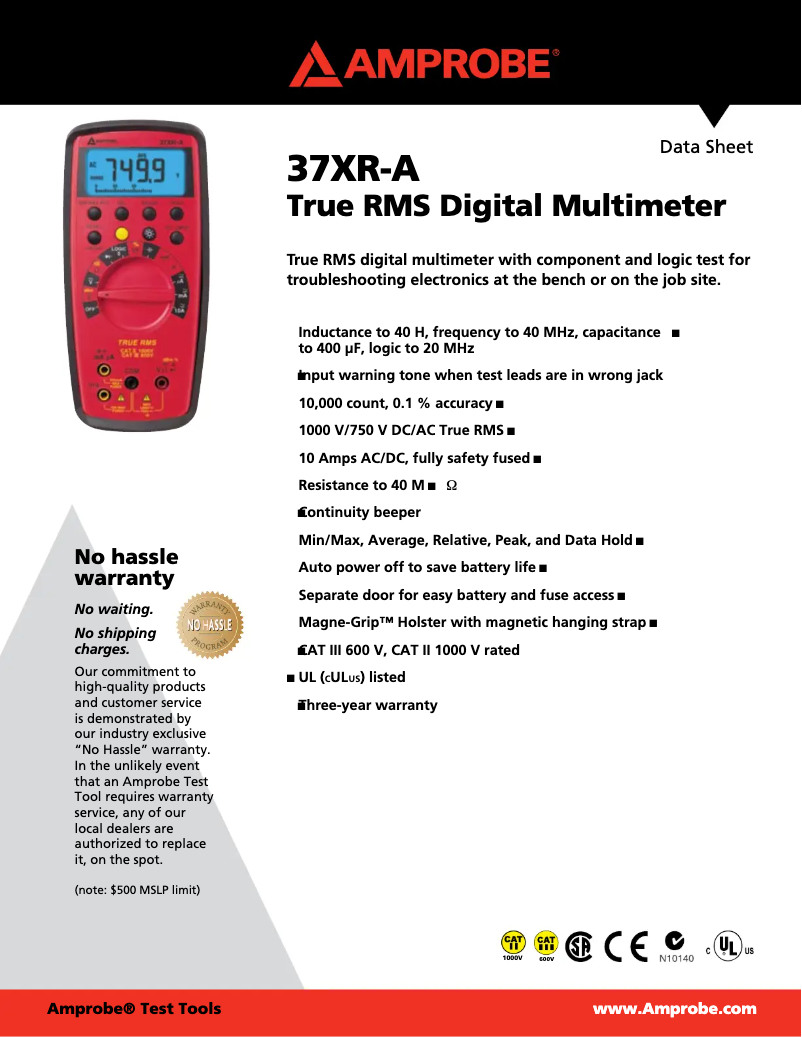 Image de la première page du manuel de l'appareil 37XR-A