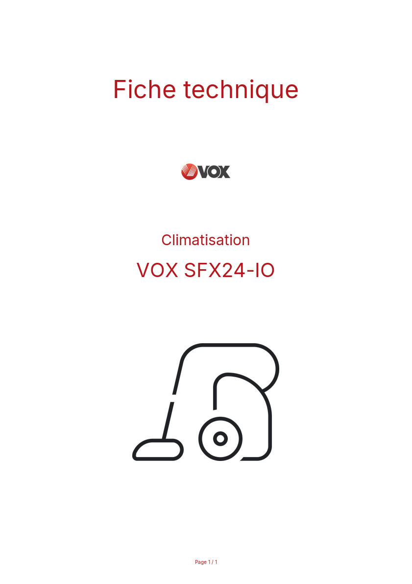 Image de la première page du manuel de l'appareil SFX24-IO