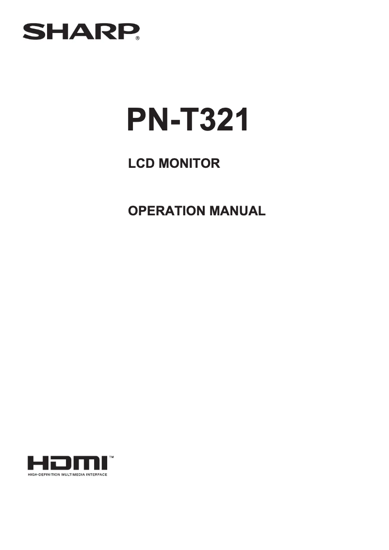 Page 1 de la notice Manuel utilisateur Sharp PN-T321