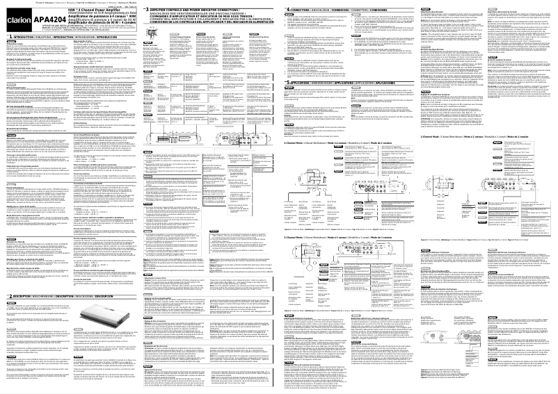 Page 1 de la notice Manuel utilisateur Clarion APA 4204