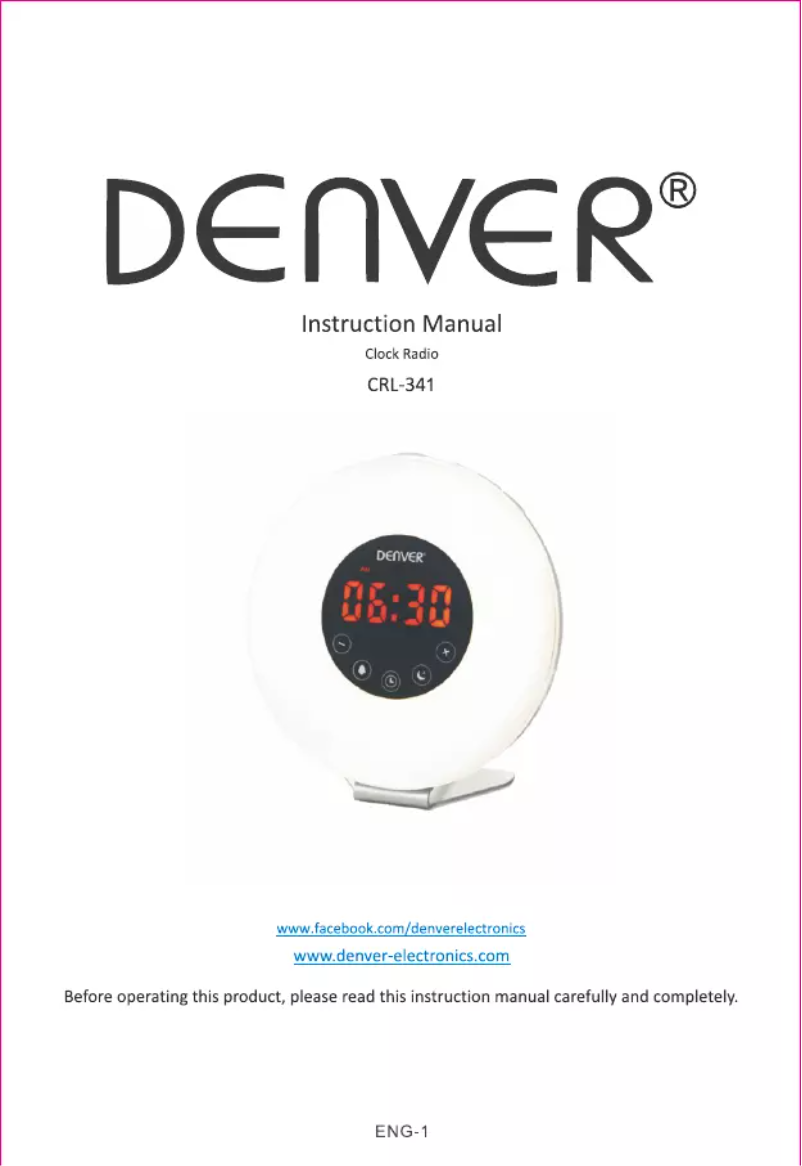 Page 1 de la notice Manuel utilisateur Denver CRL-341