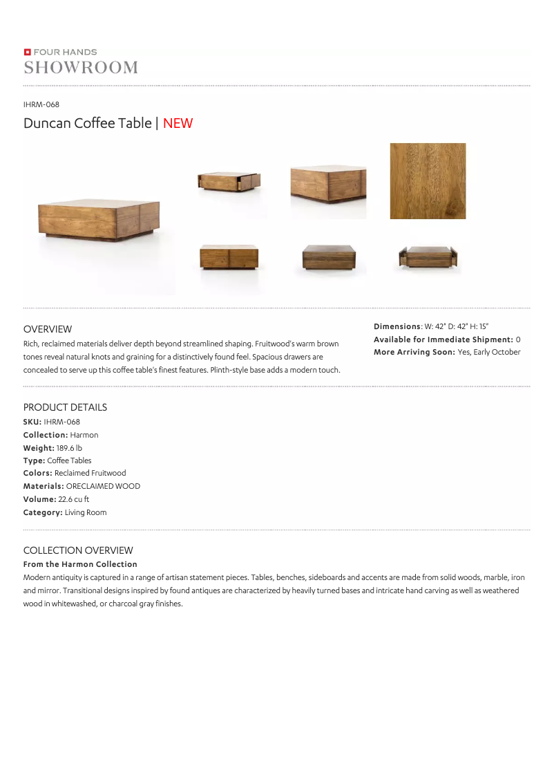 Página 1 del manual Manual de usuario Four Hands IHRM-068