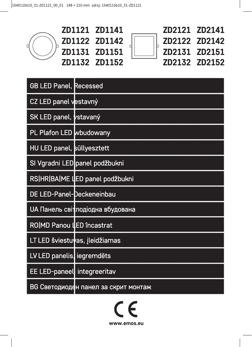 Image de la première page du manuel de l'appareil ZD1121