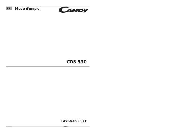 Page n°1 - Manuel utilisateur Candy CDS 530 X-47