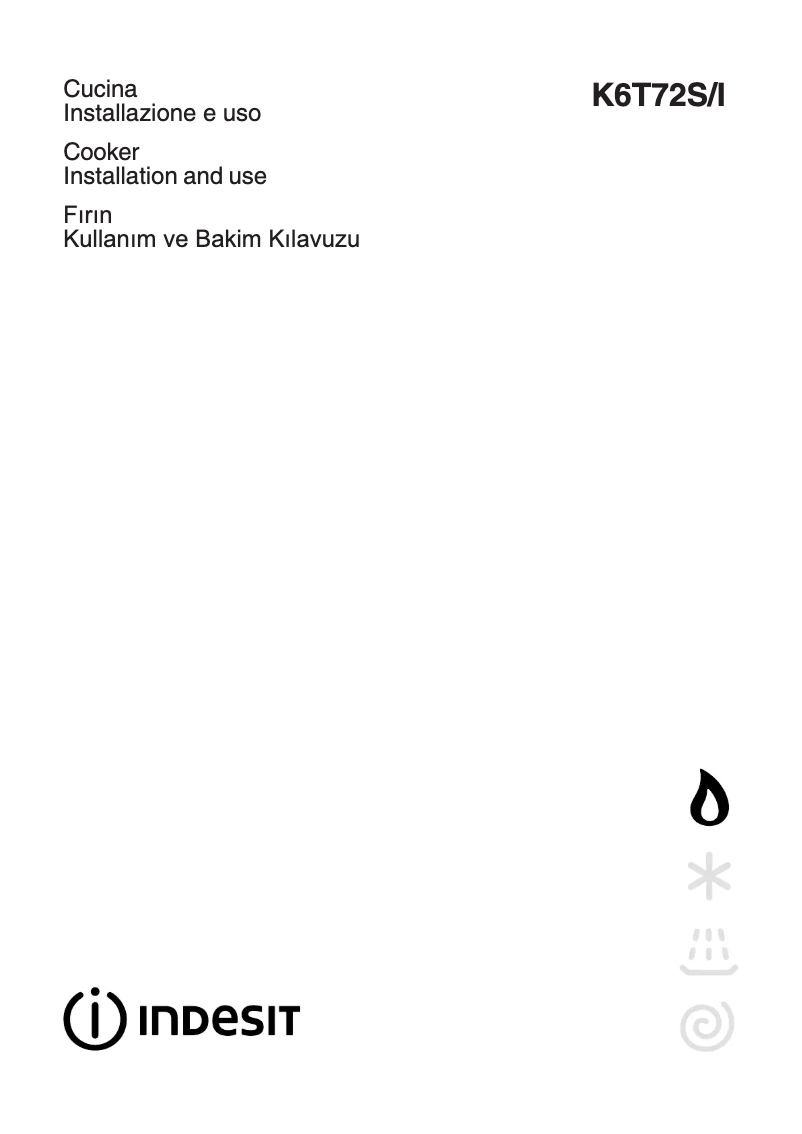 Page 1 de la notice Manuel utilisateur Indesit K6T72S(X)/I