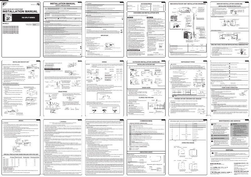 Image de la première page du manuel de l'appareil FTXC20CV1B