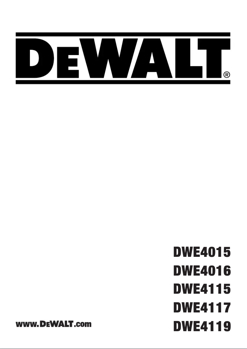 Page n°1 - Manuel utilisateur DeWalt DWE4115