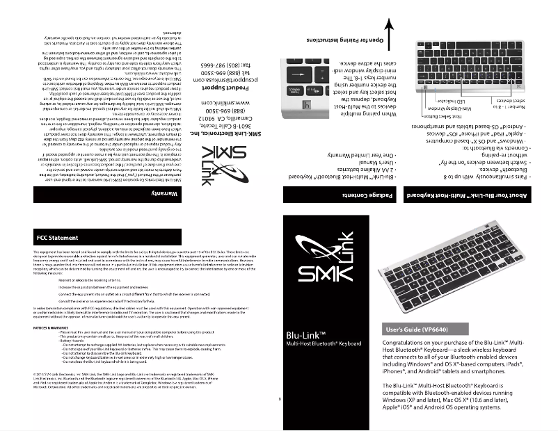 Página 1 del manual Manual de usuario SMK-Link Blu-Link VP6640