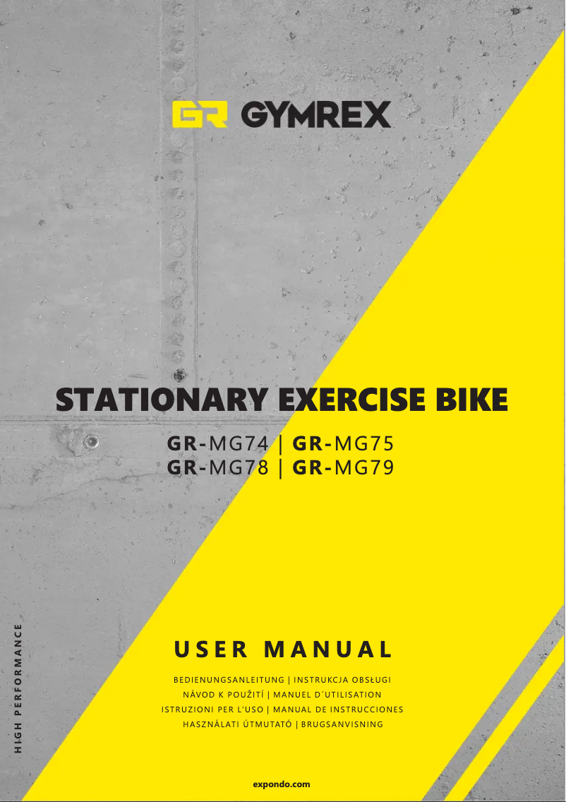 Page 1 de la notice Manuel utilisateur Gymrex GR-MG78