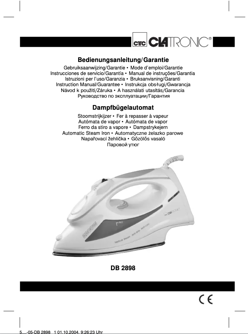 Page 1 de la notice Manuel utilisateur Clatronic DB 2898