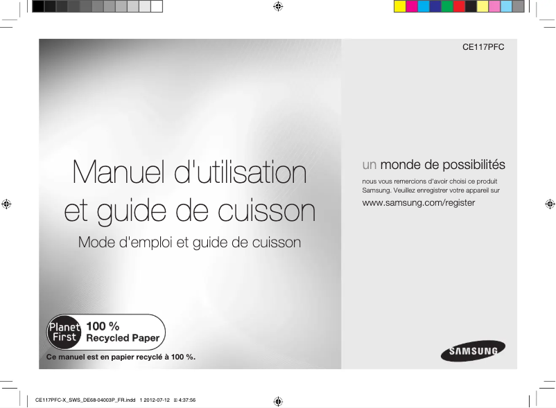 Page n°1 - Manuel utilisateur Samsung CE117PFC