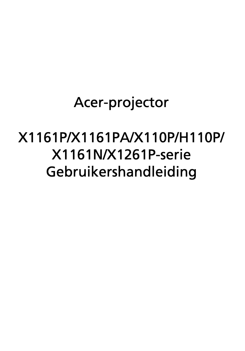 Page n°1 - Manuel utilisateur Acer D111