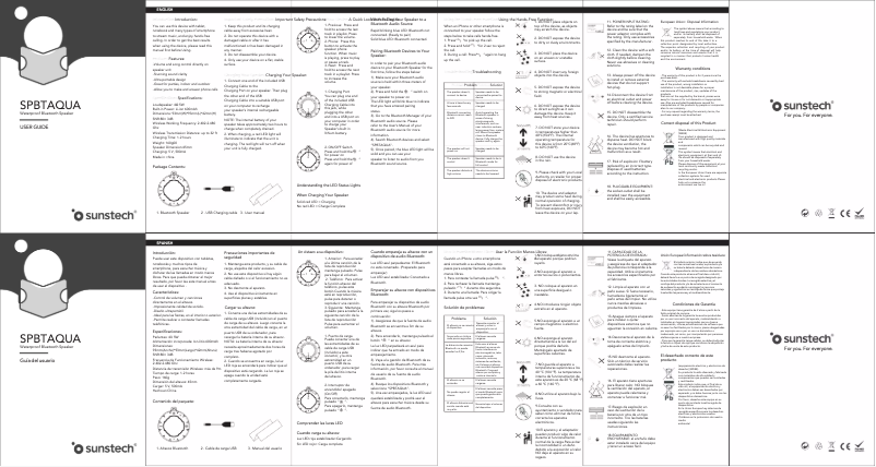 Image de la première page du manuel de l'appareil SPBTAQUA