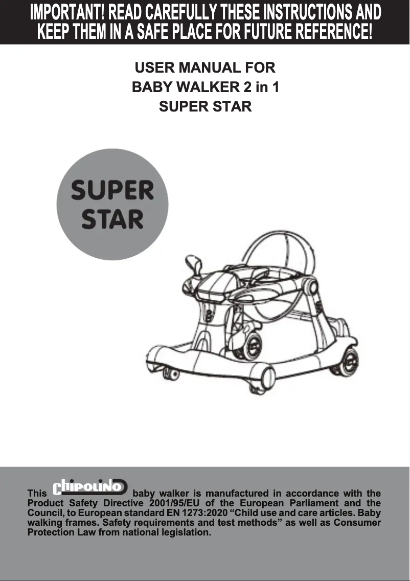 Image de la première page du manuel de l'appareil Super Star