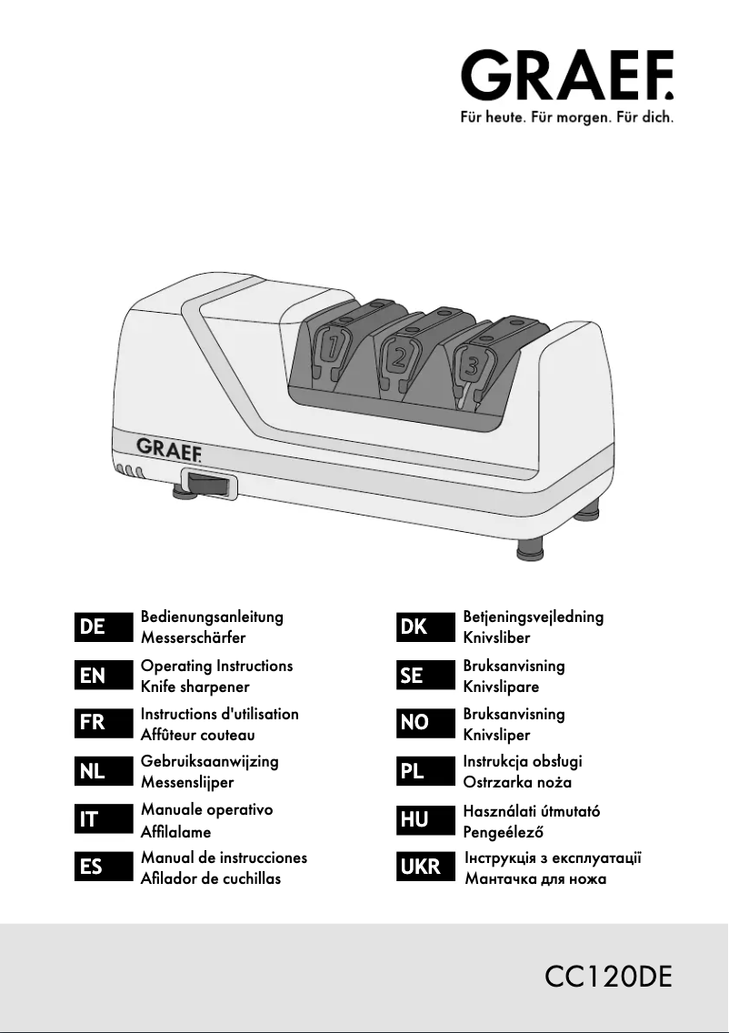 Image de la première page du manuel de l'appareil Chef's Choice CC120