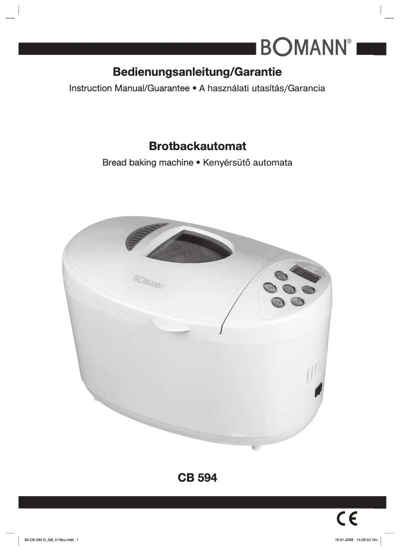 Page 1 de la notice Manuel utilisateur Bomann CB 594