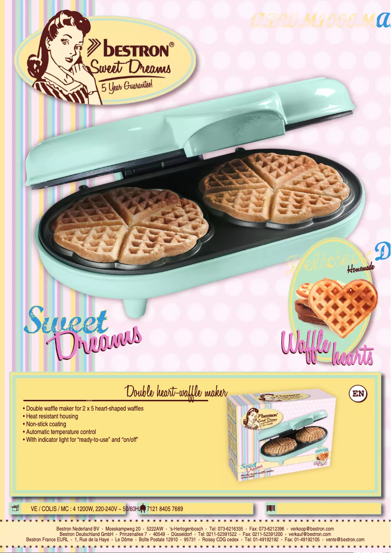 Page n°1 - Fiche technique Bestron Sweet Dreams ADWM1000M