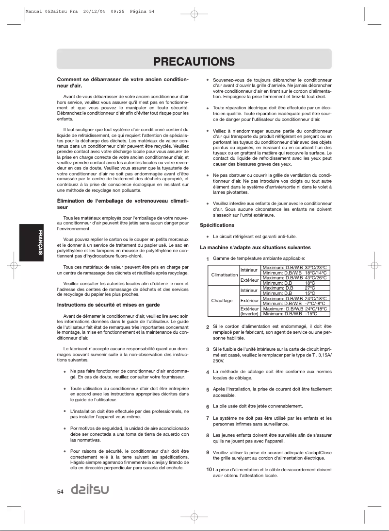 Página 1 del manual Manual de usuario Daitsu ASD12UA