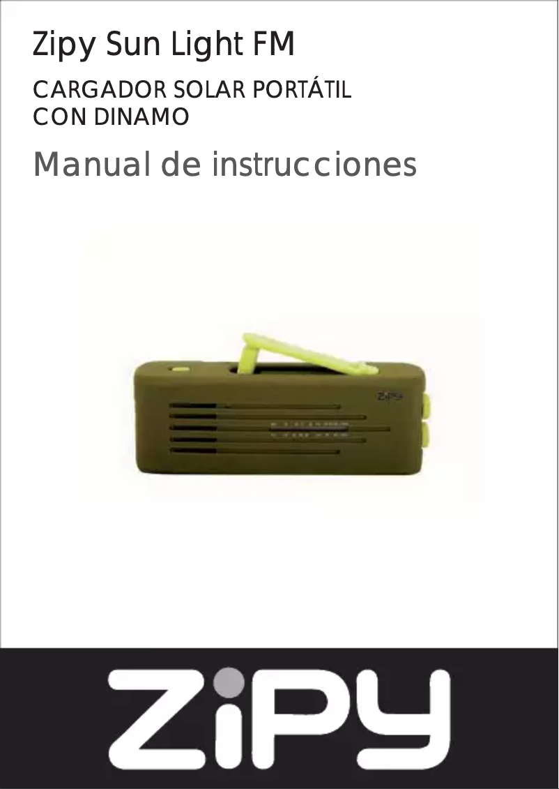 Page 1 de la notice Manuel utilisateur Zipy Sun Light FM