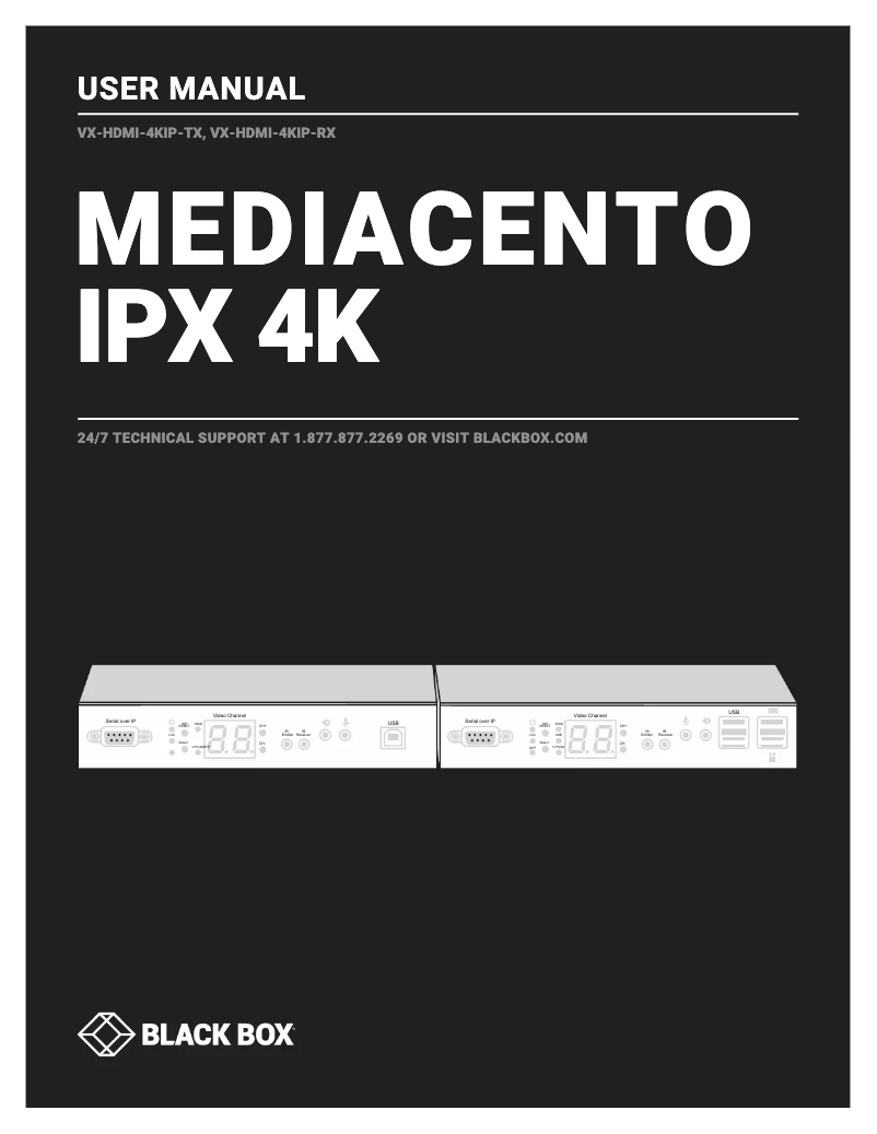 Page n°1 - Manuel utilisateur Black Box VX-HDMI-4KIP-RX