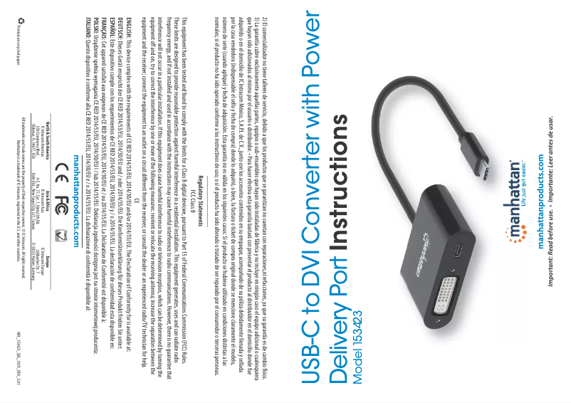 Page n°1 - Mode d'emploi Manhattan 153423