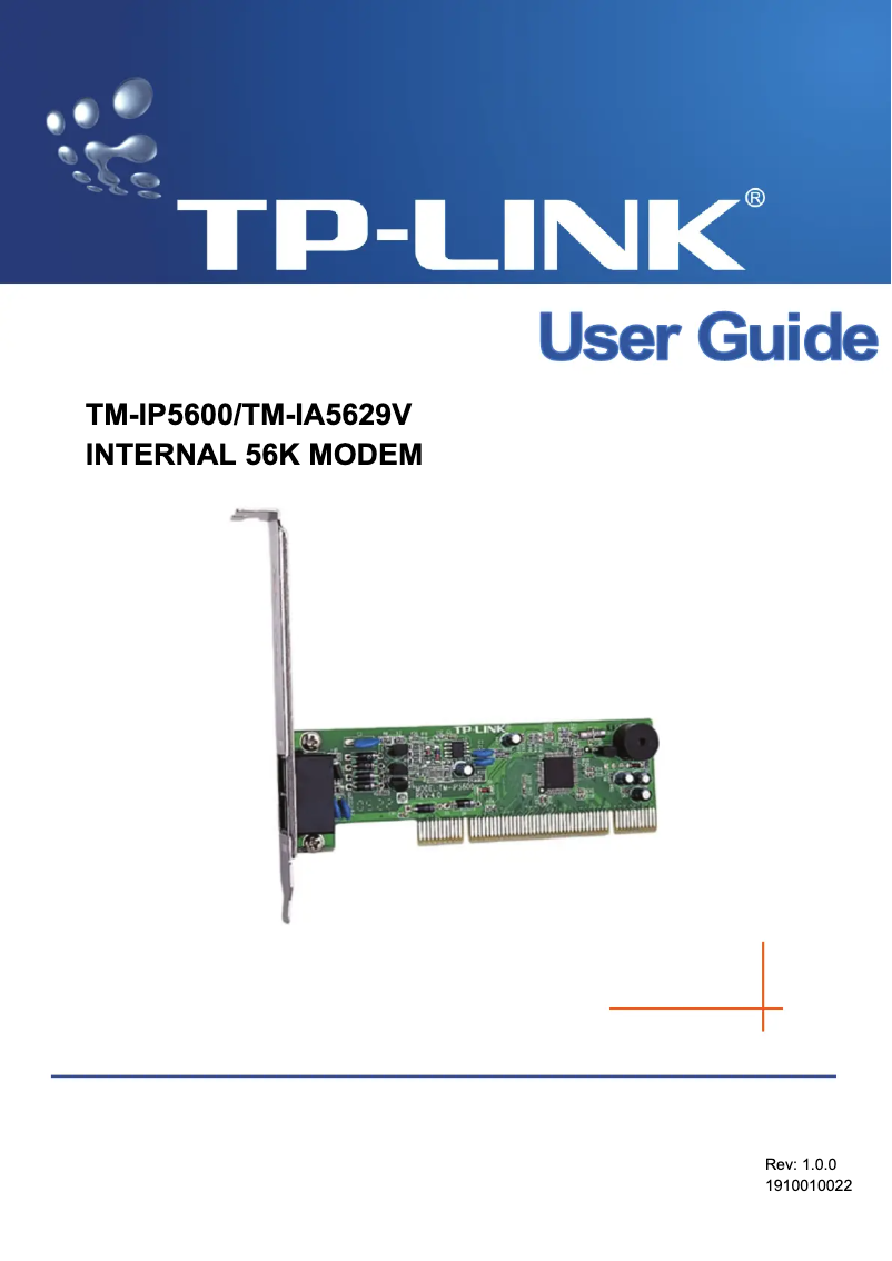 Page n°1 - Manuel utilisateur TP-Link TM-IP5600