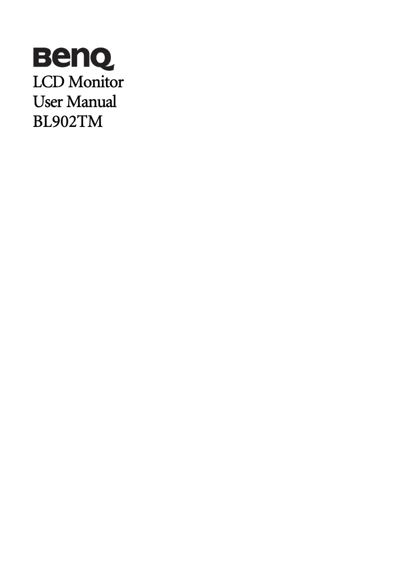 Page n°1 - Manuel utilisateur BenQ BL902TM
