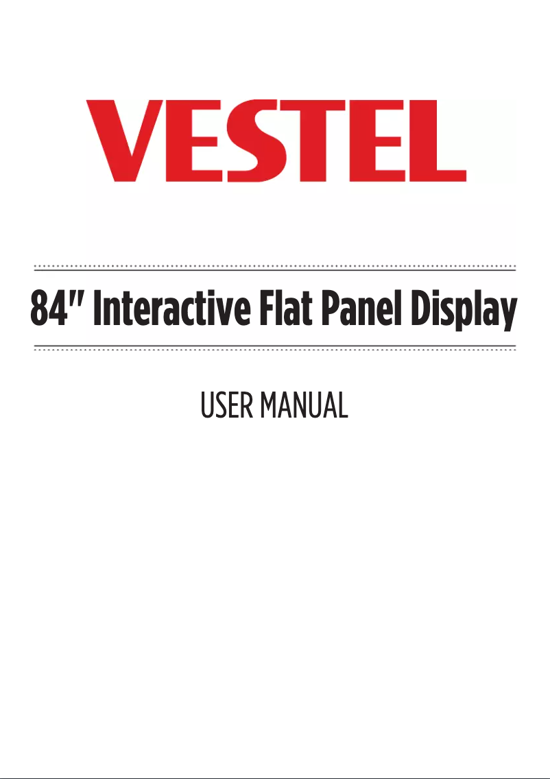 Image de la première page du manuel de l'appareil 84" Interactive Flat Panel Display