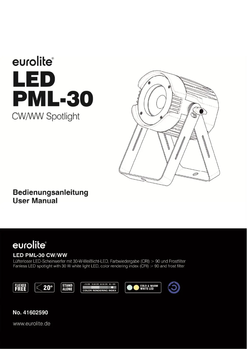 Image de la première page du manuel de l'appareil LED PML-30