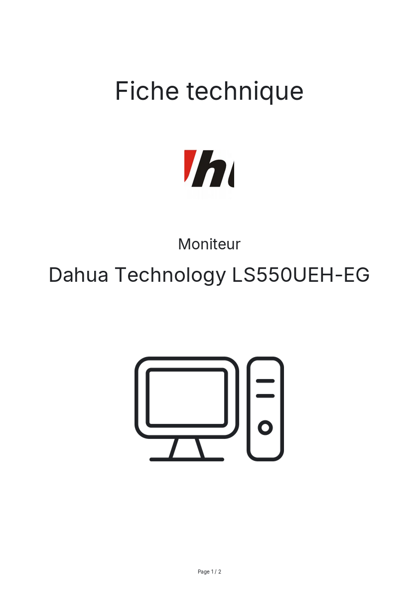 Page n°1 - Fiche technique Dahua Technology LS550UEH-EG