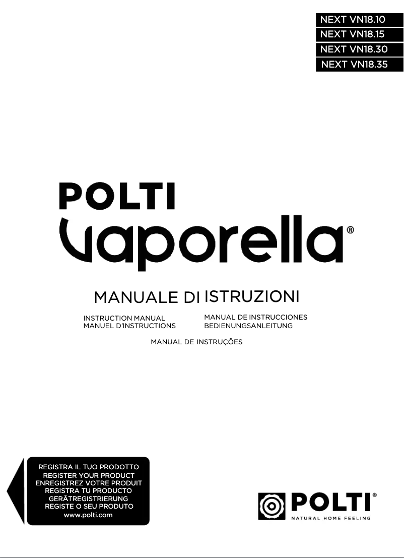 Página 1 del manual Manual de usuario Polti Vaporella Next VN18.35