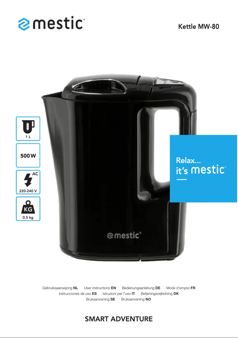 Page n°1 - Manuel utilisateur Mestic MWC-80