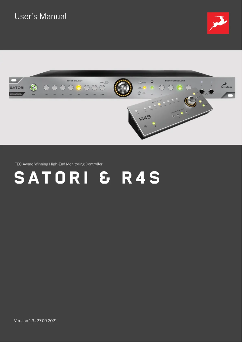 Image de la première page du manuel de l'appareil Satori