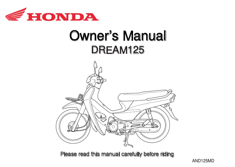 Página 1 del manual Manual de usuario Honda DREAM125 (2021)
