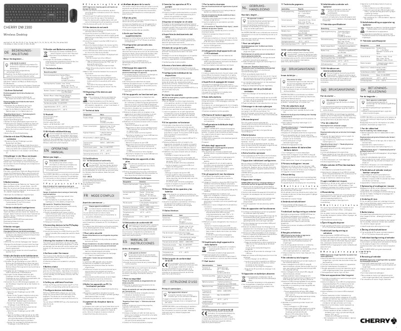 Image de la première page du manuel de l'appareil DW 2300