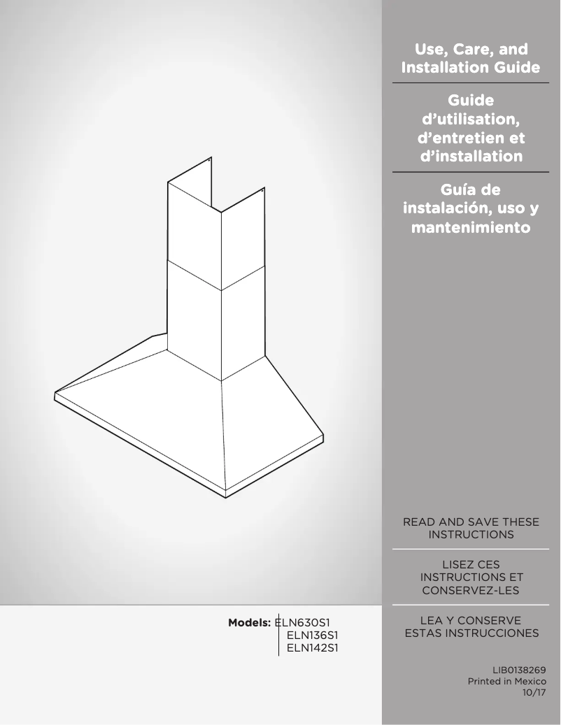 Page n°1 - Manuel utilisateur Elica Leone PRF0137852A