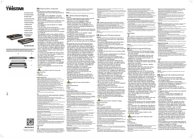 Page 1 de la notice Manuel utilisateur TriStar BP-2781