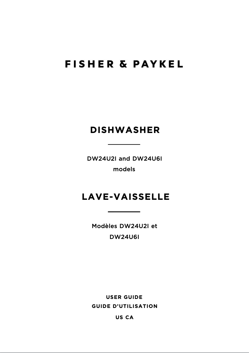 Page 1 de la notice Manuel utilisateur Fisher & Paykel DW24U2I1