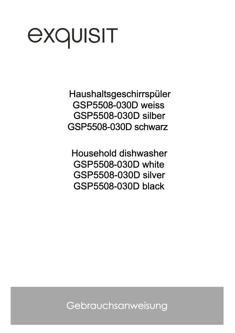 Page n°1 - Manuel utilisateur Exquisit GSP5508-030D