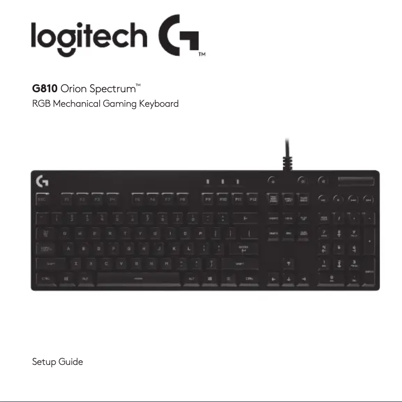 Page 1 de la notice Manuel utilisateur Logitech G810 Orion